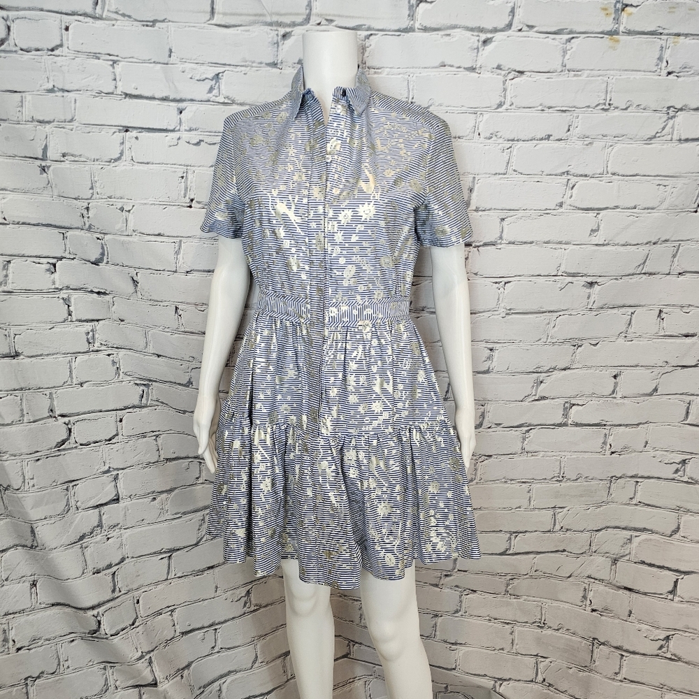 Kenzo Striped Print Cotton Shirt Dress